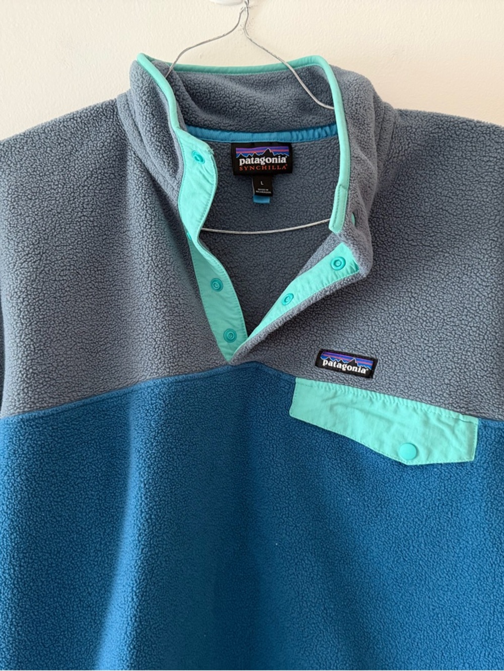 Patagonia Men’s Lightweight Synchilla Snap-T Fleece Pullover in Wavy Blue Large - Picture 3 of 14